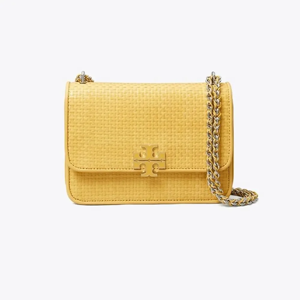 NEW‼️Tory Burch Britten Woven Small Shoulder Bag 180210 $670 Dark Sun